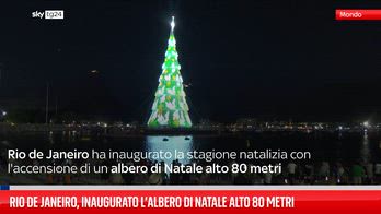 Rio de Janeiro, inaugurato l’albero di Natale alto 80 metri