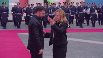 Roma, Meloni riceve presidente Zelensky a Palazzo Chigi