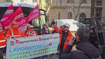 Protesta dei dipendenti di Eurallumina a Roma