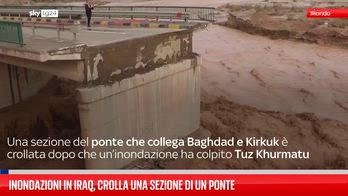 Inondazioni in Iraq, crolla una sezione di un ponte