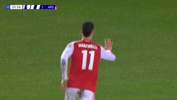 bruges arsenal martinelli gol