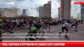 Cuba, centinaia di pattinatori all'Havana Skate Marathon