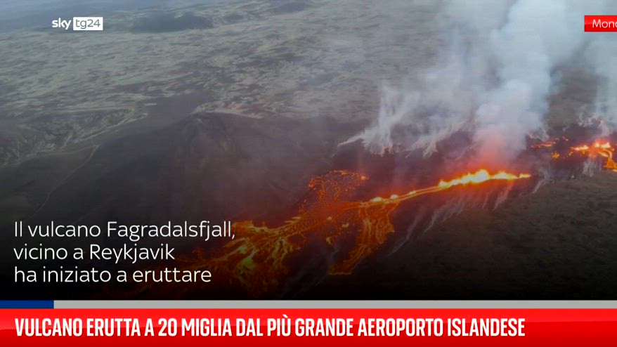 Vulcano erutta a 20 miglia da più grande aeroporto islandese