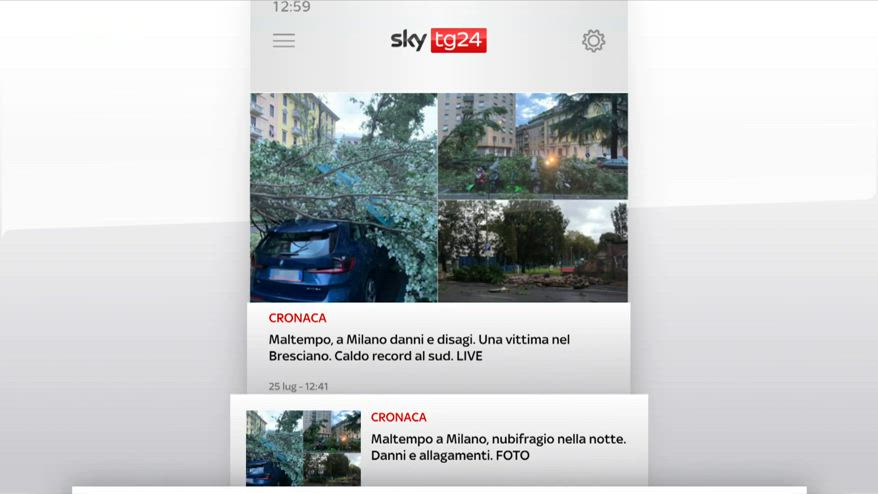 I titoli di Sky Tg24 del 25 luglio, edizione delle 13