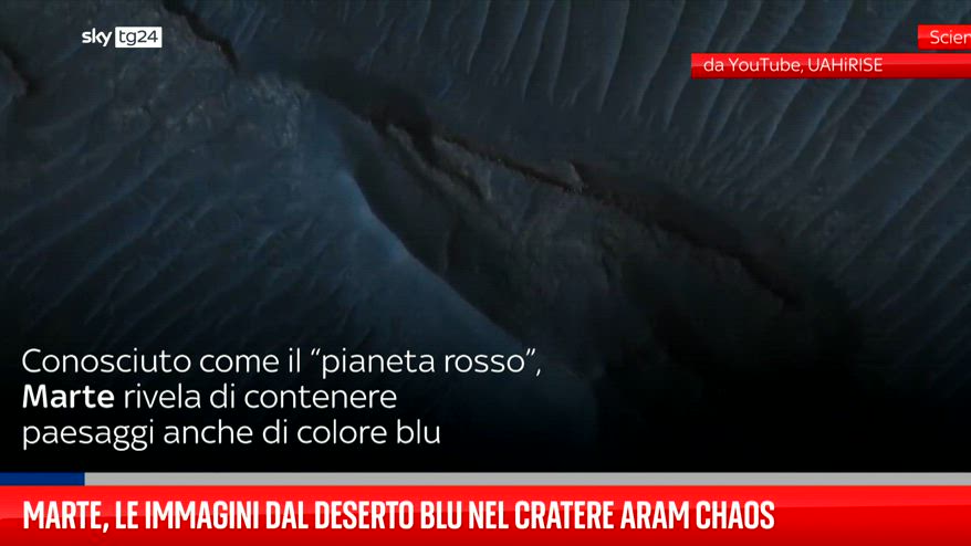 Marte diventa blu, le immagini Nasa nel cratere Aram Chaos