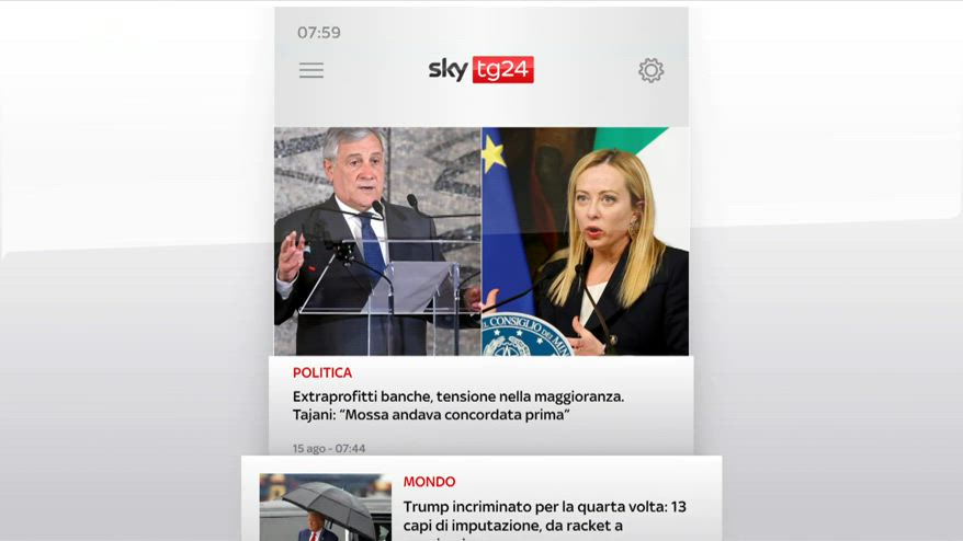 I titoli di Sky TG24 del 15 agosto, edizione delle ore 8