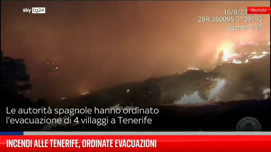 Incendi a Tenerife, evacuazioni