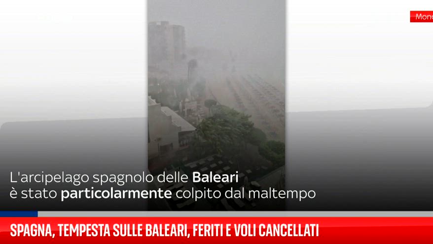 Spagna, tempesta sulle Baleari, feriti e voli cancellati