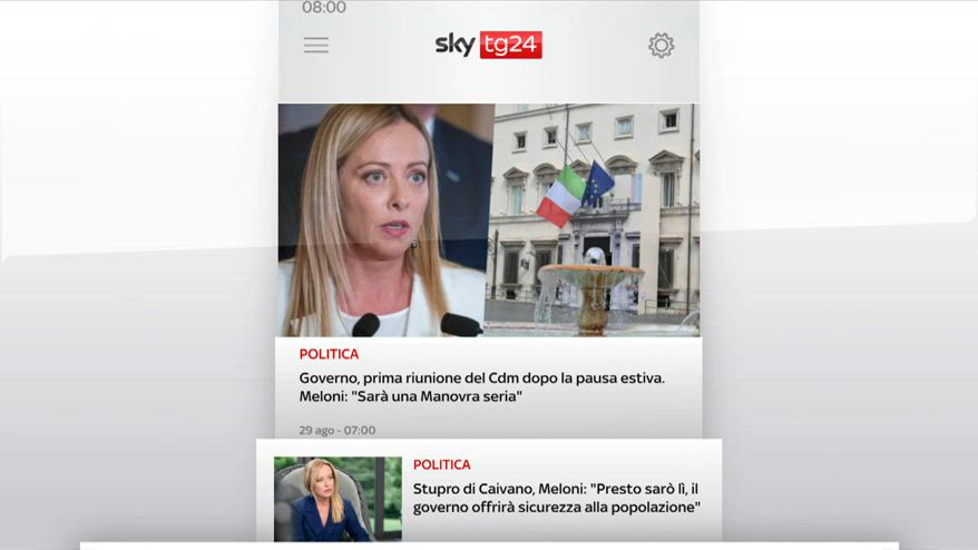 I titoli di Sky TG24 del 29 agosto 2023, edizione ore 8