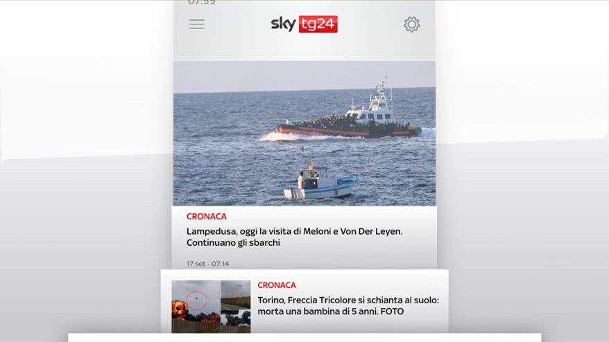 I titoli di Sky TG24 del 17 settembre, edizione delle 8