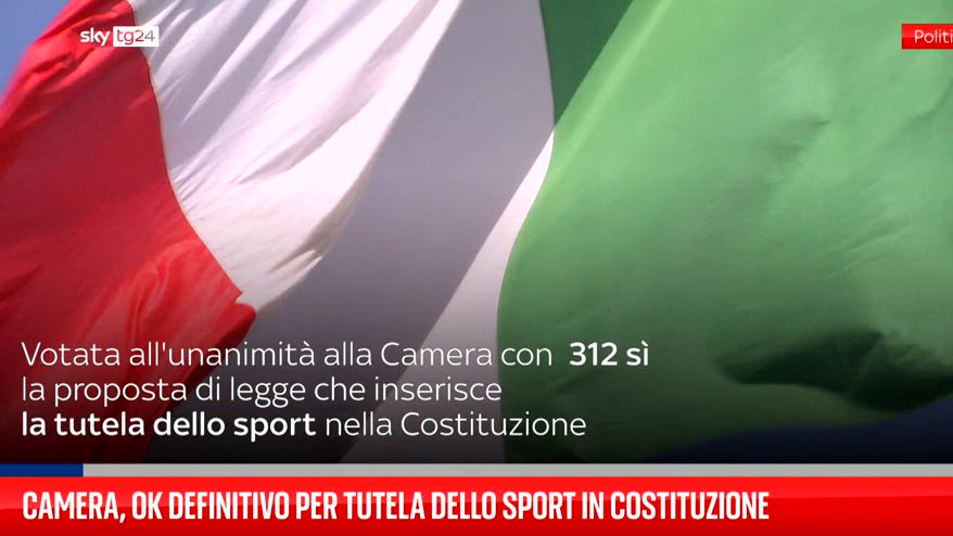 Camera, ok definitivo al progetto di legge per tutela dello sport in Costituzione