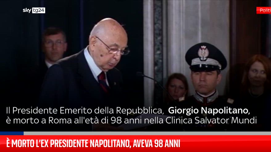 � morto l?ex presidente Napolitano, aveva 98 anni