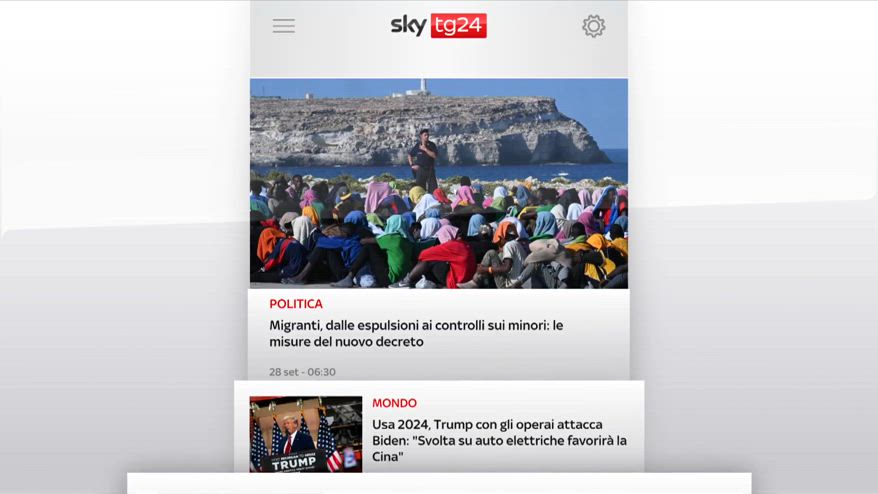 I titoli di Sky Tg24 del 28 settembre, edizione delle 8