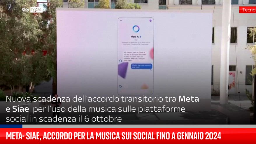 Meta- Siae, accordo per la musica sui social fino a gennaio 2024