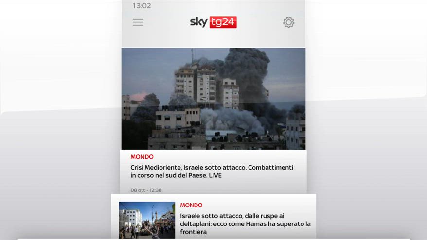 I titoli di Sky TG24 dell'8 ottobre, edizione delle 13