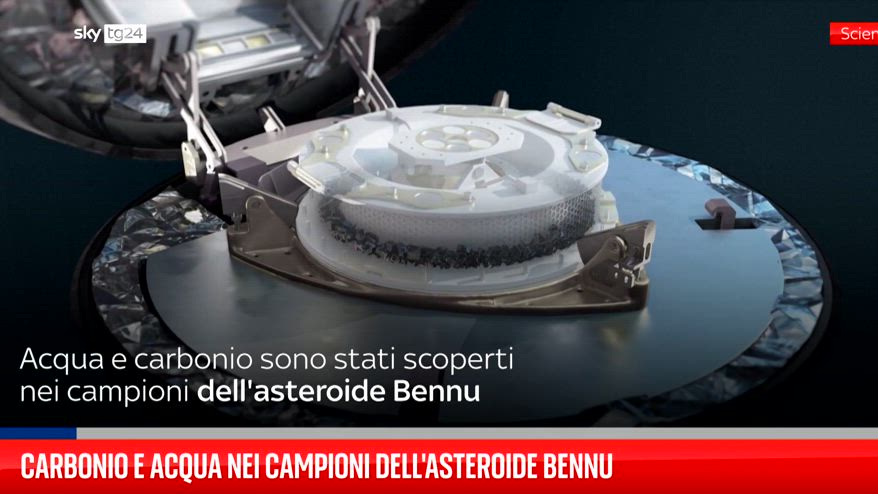 Carbonio e acqua nei campioni dell'asteroide Bennu