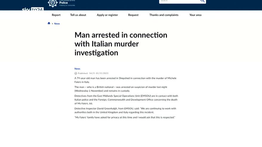 Omicidio Casoli, arrestato in Inghilterra compagno vittima
