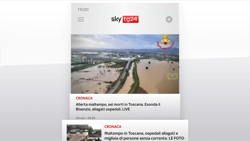 I titoli di Sky TG24 del 3 novembre: edizione delle 19