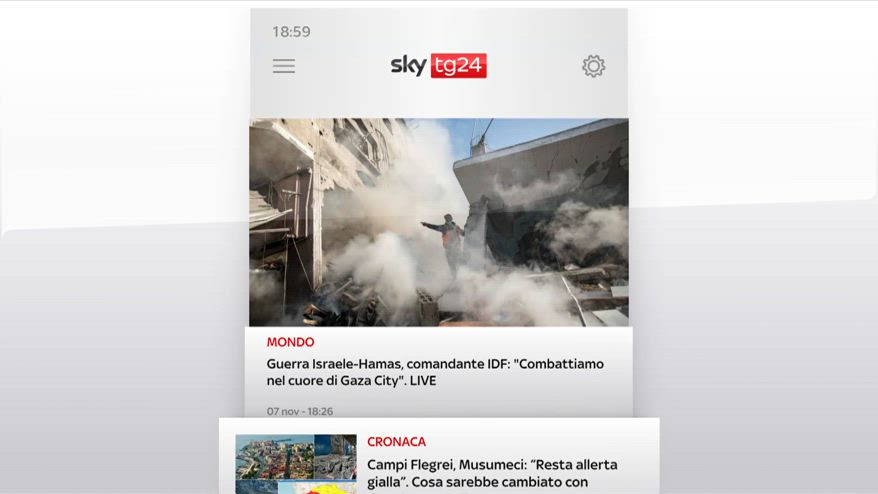 I titoli di Sky TG24 del 7 novembre: edizione delle 19