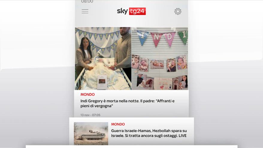 I titoli di Sky TG24 del 13 novembre: edizione delle 8