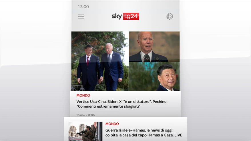 I titoli di Sky TG24 del 16 novembre 2023 - edizione h13