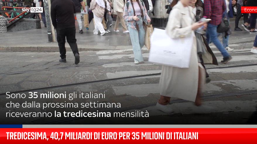Tredicesima, 40,7 miliardi euro per 35 milioni di italiani
