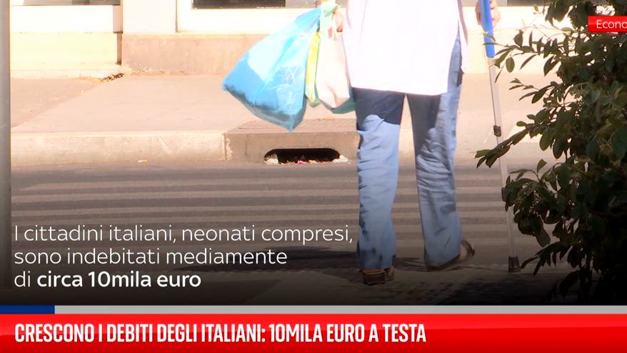 Inflazione, cresce indebitamento per gli italiani: 10mila euro a testa