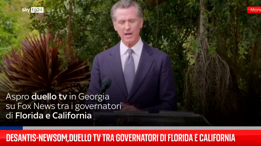 DeSantis-Newsom, duello tv tra governatori di Florida e California