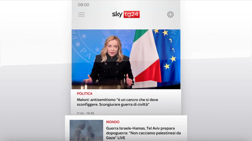 I titoli di Sky TG24 del 12 dicembre, edizione delle 8