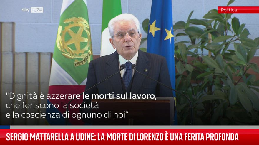 Sergio Mattarella a Udine: morte Lorenzo ferita profonda
