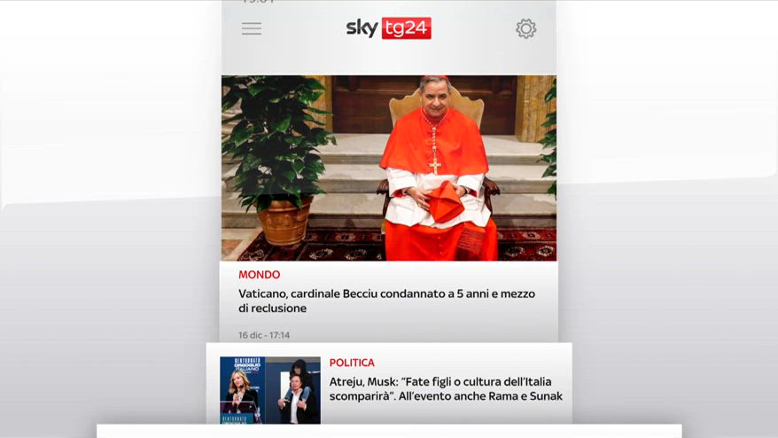 I titoli di Sky TG24 del 16 dicembre 2023, edizione h19