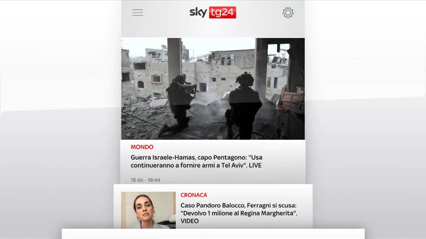 I titoli di Sky TG24 del 18 dicembre, edizione delle 19