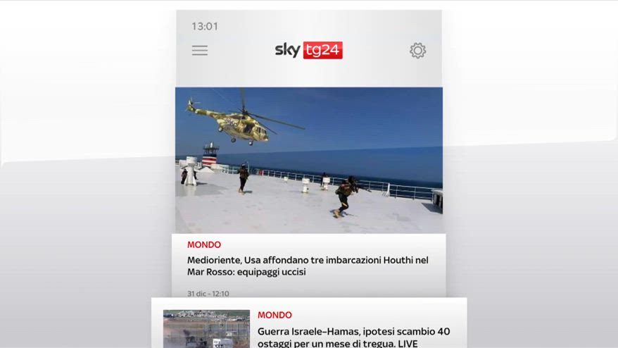 I titoli di Sky Tg24 del 31 dicembre, edizione delle 13