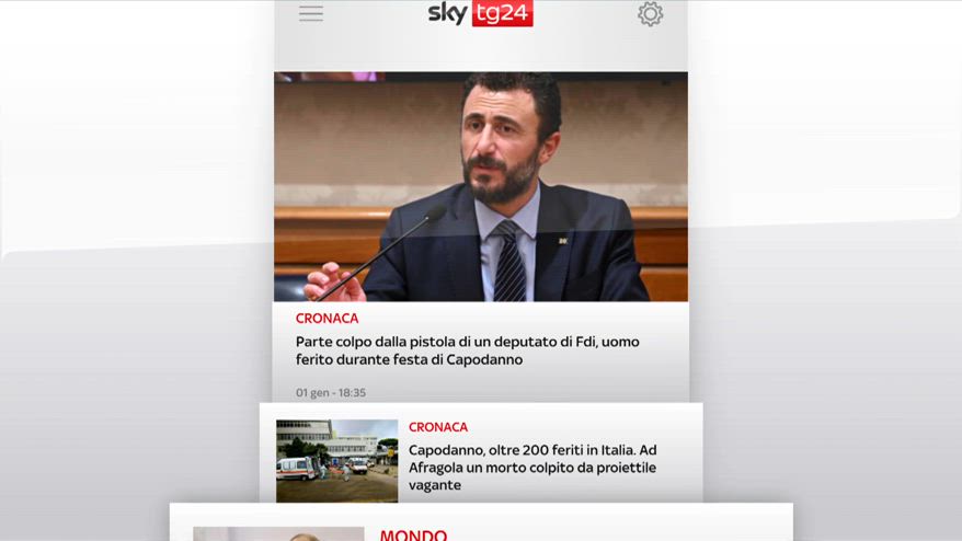 I titoli di Sky TG24 del 1 gennaio: edizione delle 19