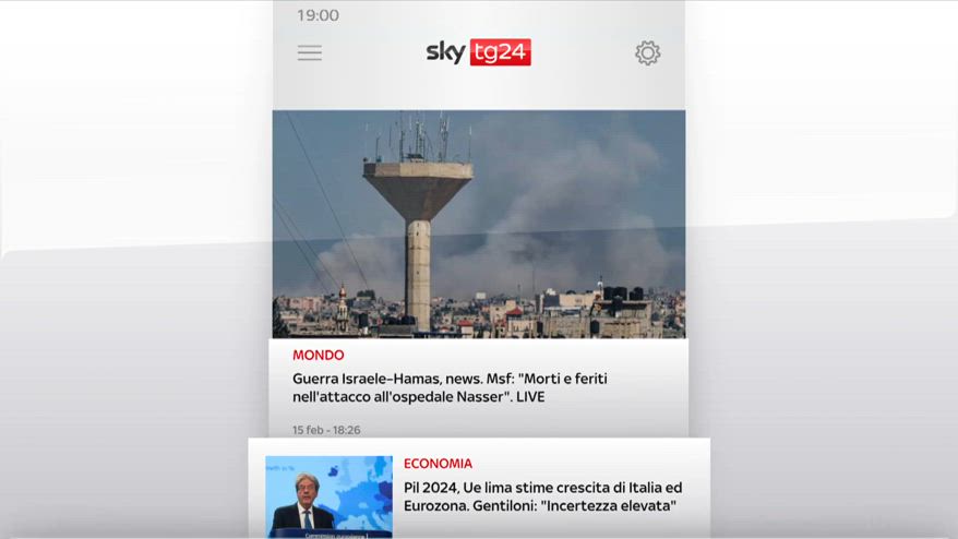 I titoli di Sky TG24 del 15 febbraio: edizione delle 19