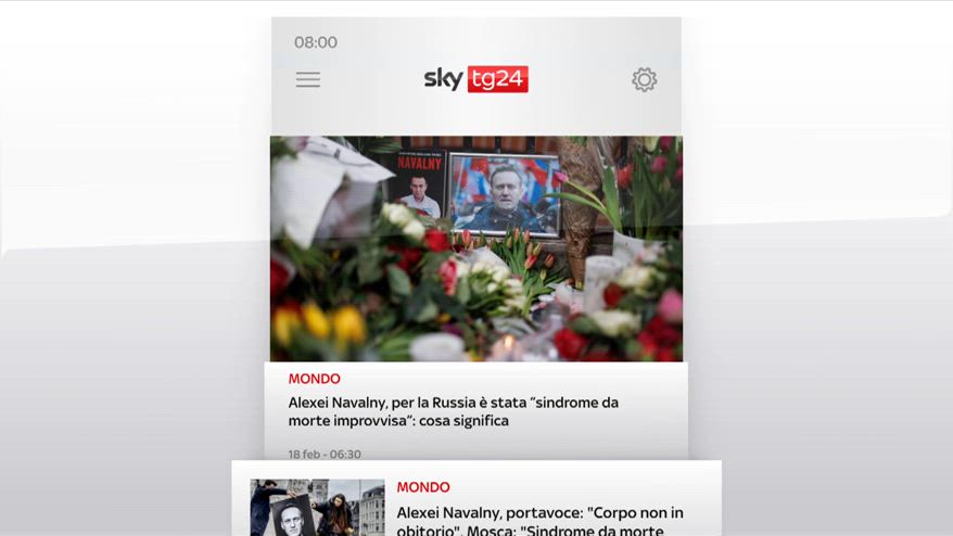 I titoli di Sky TG24 del 18 febbraio, edizione delle 8