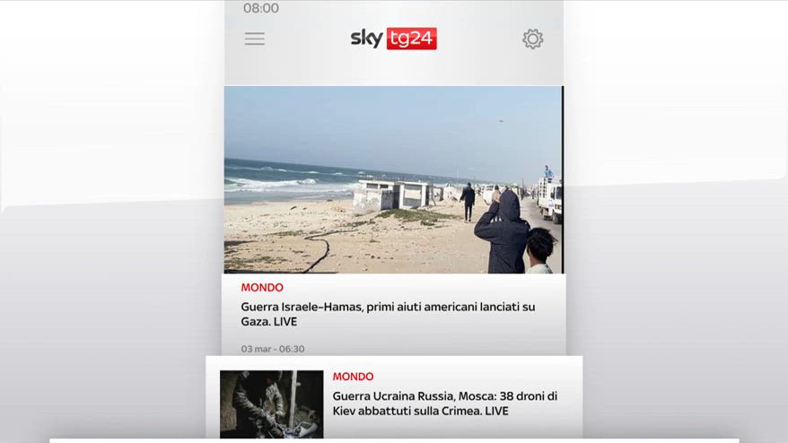 I titoli di Sky TG24 del 3 marzo, edizione delle 8