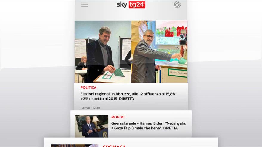 I titoli di Sky TG24 del 10 marzo, edizione delle 13