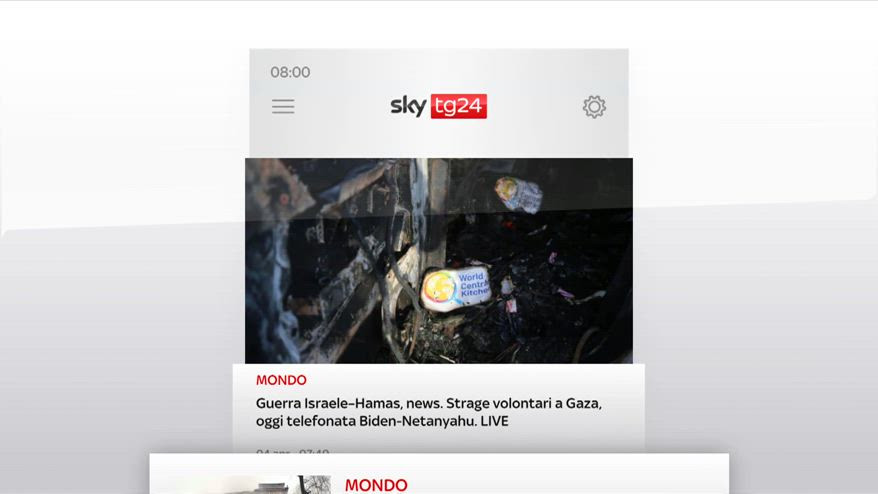 I titoli di Sky TG24 del 4 aprile, edizione delle 8