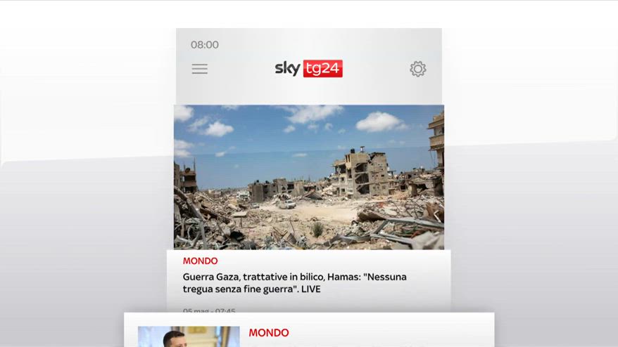 I titoli di Sky Tg24 del 5 maggio 2024 - edizione delle 8