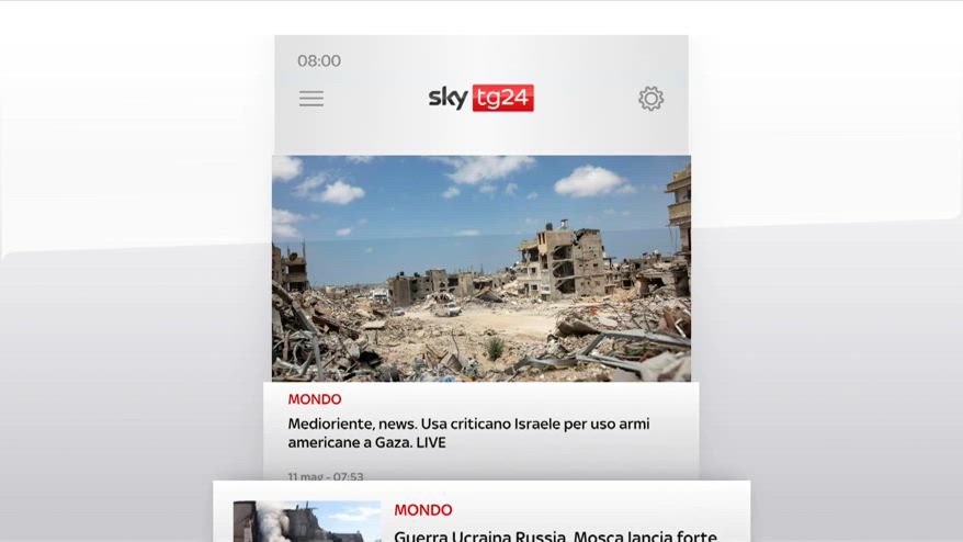I titoli di Sky TG24 dell'11 maggio, edizione delle 8