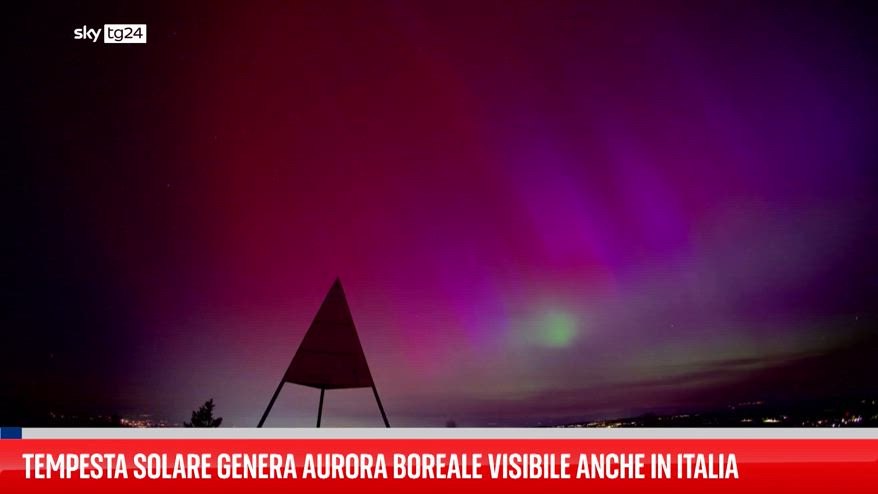 Tempesta solare genera aurora boreale visibile dall'Italia