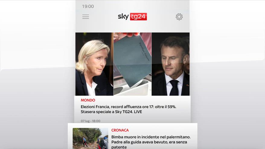 I titoli di Sky TG24 del 7 luglio: edizione delle 19