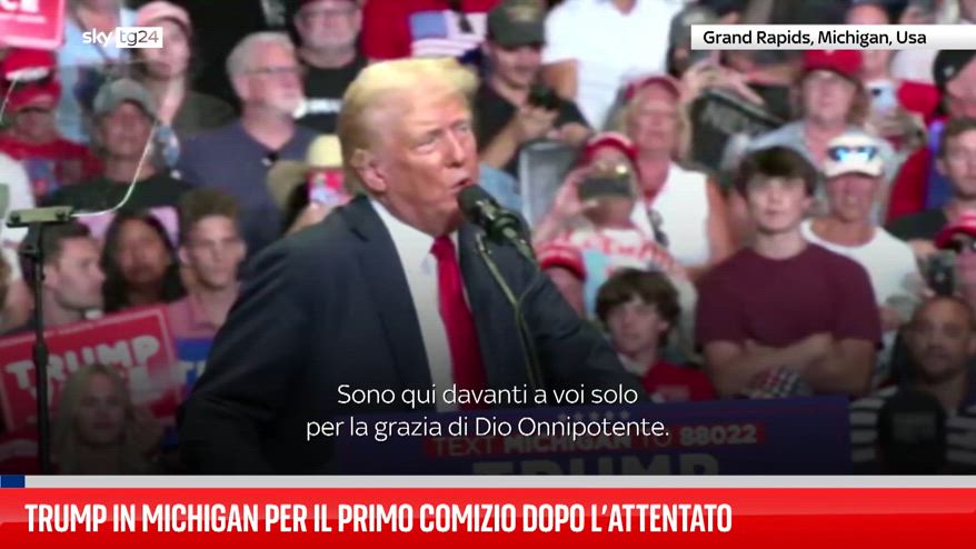 Trump in Michigan per il primo comizio dopo l’attentato