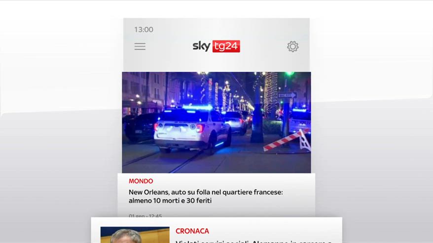 I titoli di Sky TG24 del 1/1/2025, edizione delle 13