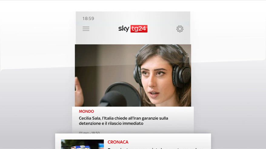 I titoli di Sky TG24 del primo gennaio, edizione delle 19