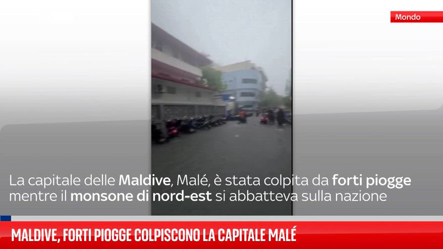 Maldive, forti piogge colpiscono la capitale Malé