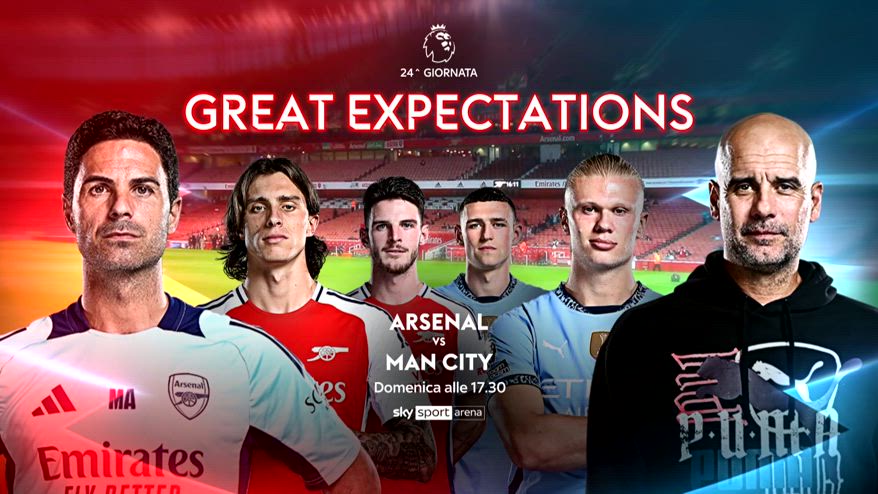 Premier, Arsenal-Manchester City: domenica alle 17.30 su Sky