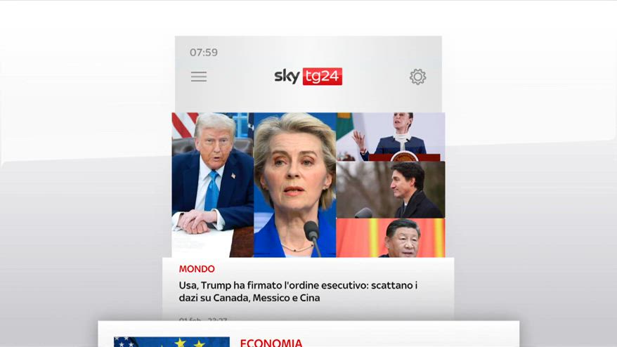 I titoli di Sky TG24 del 2 febbraio 2025, edizione ore 8