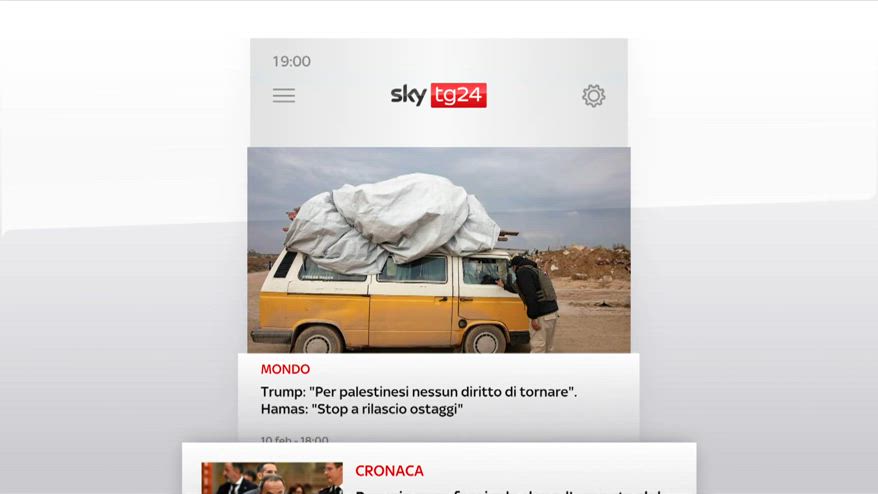 I titoli di Sky TG24 del 10 febbraio, edizione delle 19